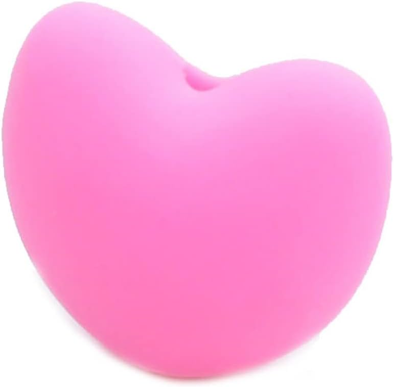 Silicone Beads 20mm for Keychain Making Bulk Assorted DIY Necklace Bracelet Beads for Craft Set Jewelry, Colorful Heart Shaped Silicone Beads 50 Pieces (White 17)