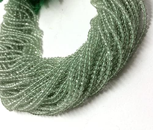 50 strans Green Amethyst Faceted rondelle Gemstone Beads 13.5