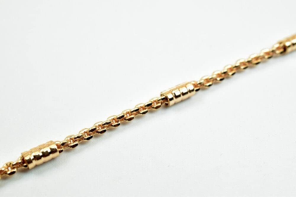 18K Pinky Gold Filled EP Bar Chain/Cable Chain Width 3mm Thickness 2mm Gold-Filled findings Sold by Foot PGF16