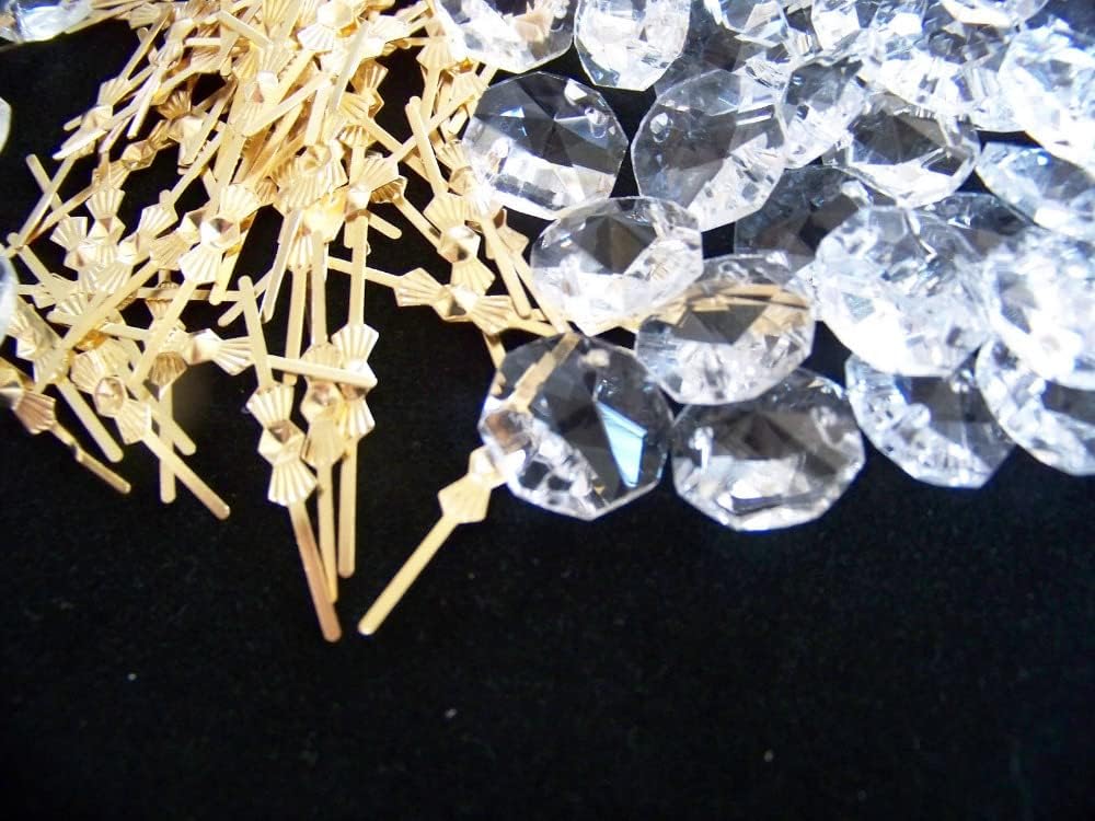 Hanging Crystals Prisms 1000pcs L45mm Gold Butterfly Buckle/Tie Clips Crystal Beads Chandelier Accessories Lighting & Curtain Metal Connector Hangings Crystals for Decoration