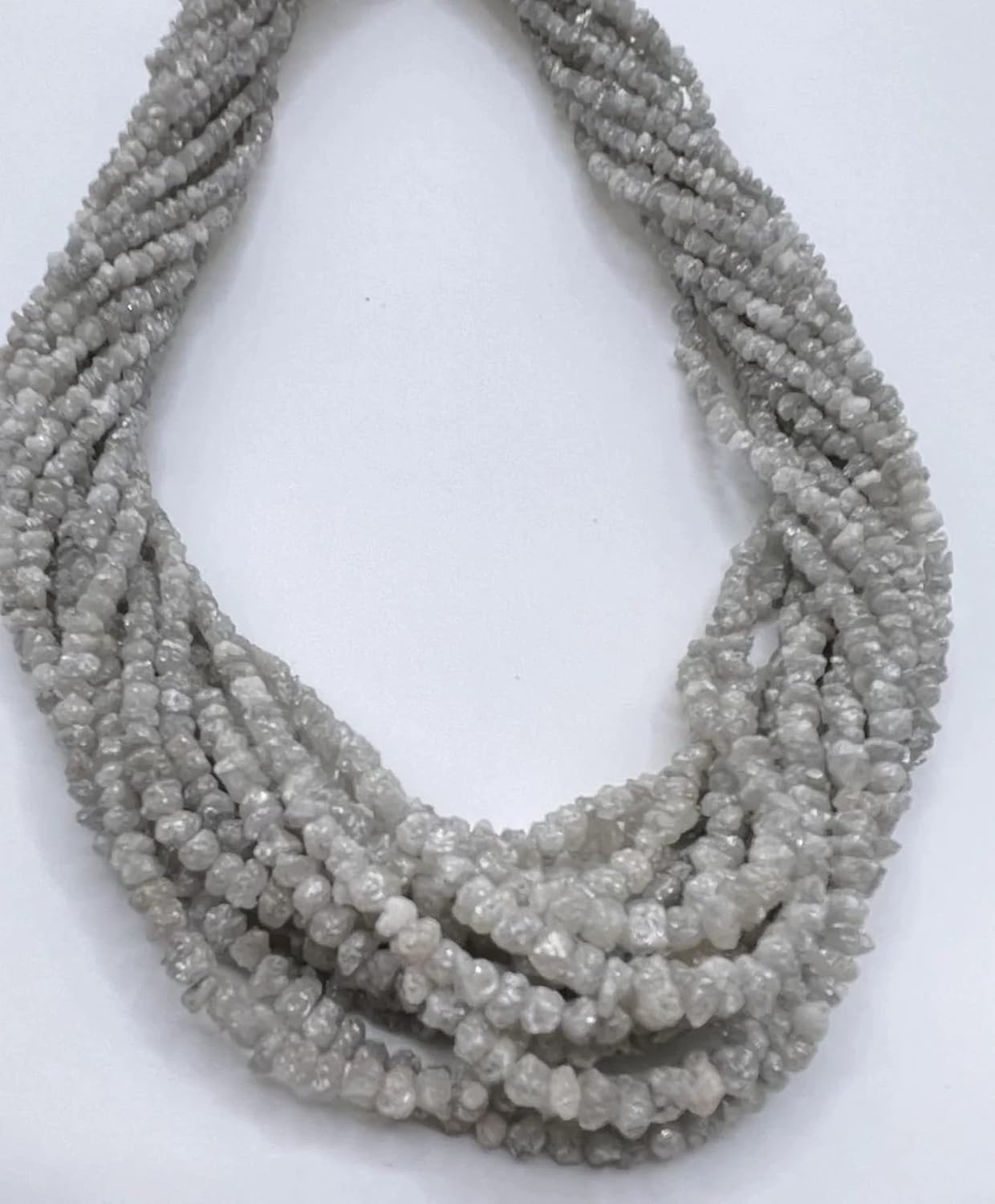 1 Strand Light Gray Diamond Rough Loose Beads Strand. Exclusive by Beads_World CHIK-STNRDD-92