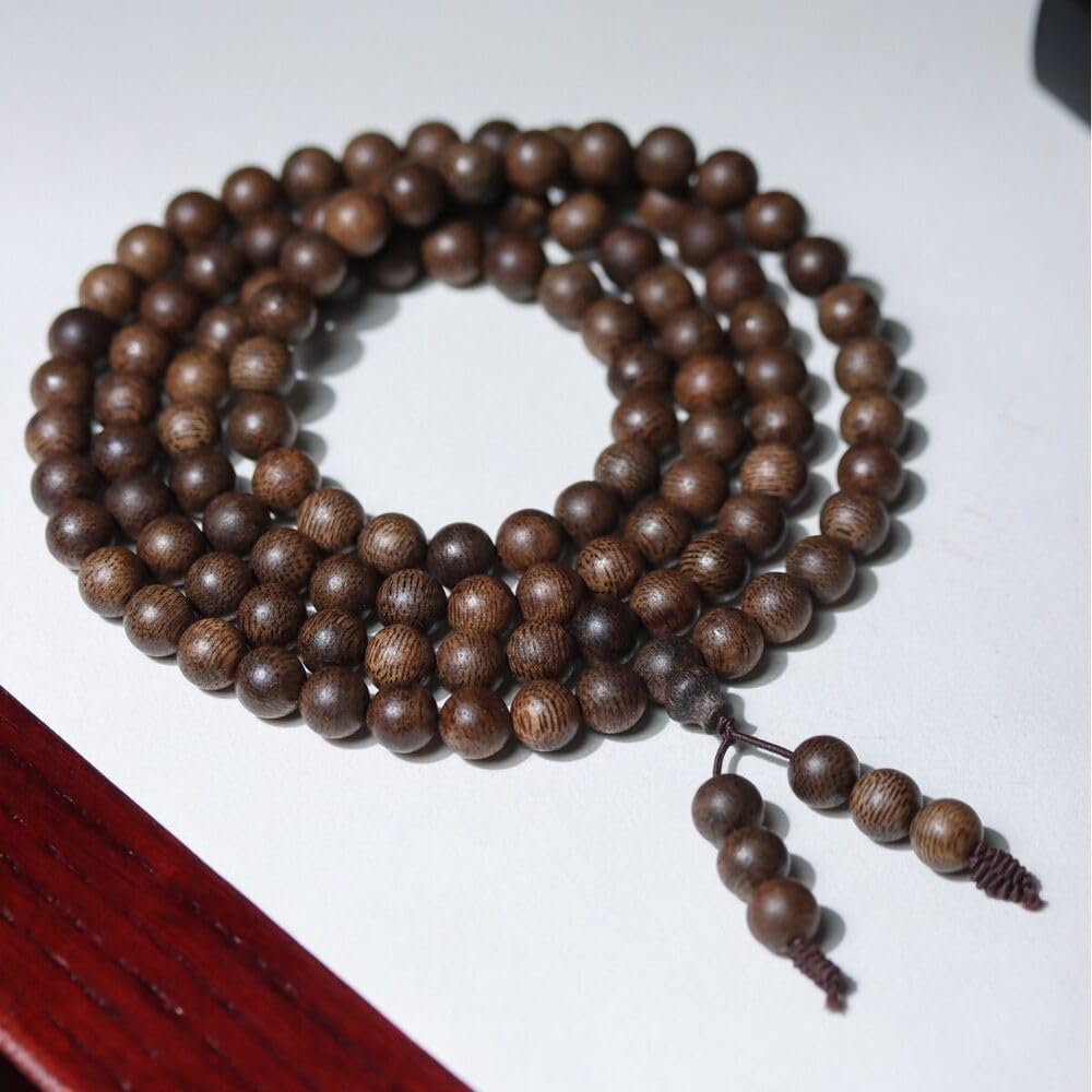 Agarwood Brunei Black Chess Agarwood Skewer 8mm*108pcs Submerged Grade Buddha Bead Rosary