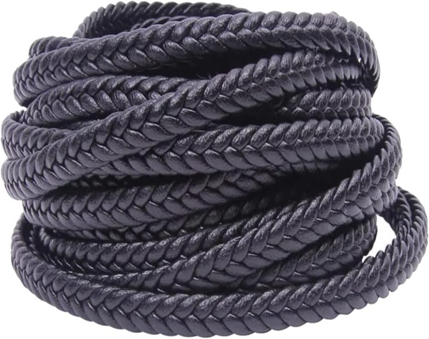 RANARA Fold Braided Leather Cord,8mm Leather Cord String DIY Necklace Bracelet Making Black Brown Braided PU Rope Jewelry Accessories, 1pcs (Color : Brown) (Color : Black Brown, Size : 100m)