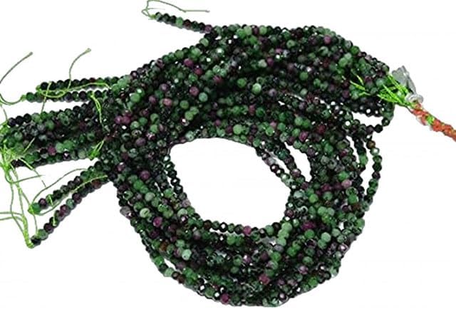 Ruby Zoisite Beads, Faceted Rondelle Beads, 4 mm Gemstone Beads, 13.5 Inch lot of 10 Strands CHIK-STRD-96345