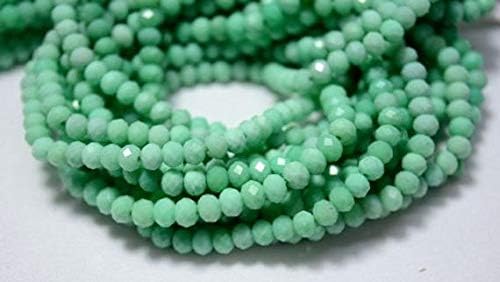 5 Strands Chrysoprase Rondelle Beads, Chrysoprase Micro Faceted Rondelle Beads, 4mm Beads, 13.5 Inch Code-HIGH-31664