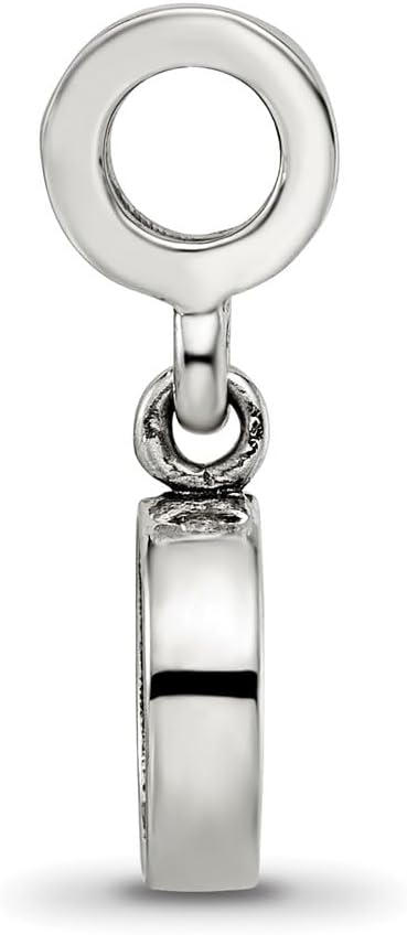 Solid 925 Sterling Silver Reflections Compass Dangle Bead (10mm x 22.7mm)