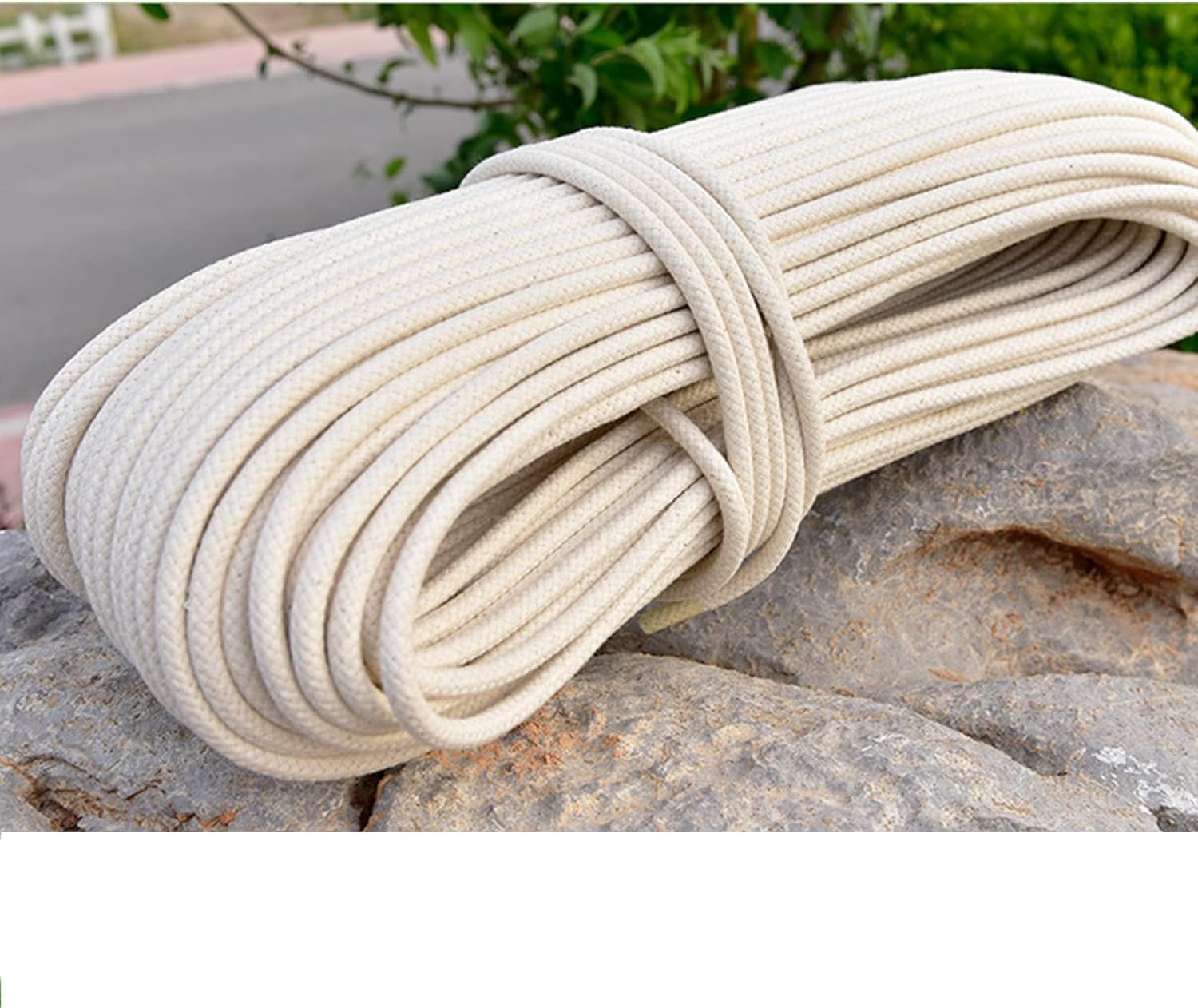 Cotton String Ball, Elastic cord, thread beading string,Washing Line Rope Strong Outdoor 30m/50m,Thick 6/8/10mm Natural Cotton Rope Braided Clothesline String,Multipurpose Clothes Line Laundry Line,8m