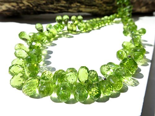 925 sterling Silver Anxiety Relief Calming 8x6-9x5mm stacking Green Green Peridot Necklace Drop, Faceted 16