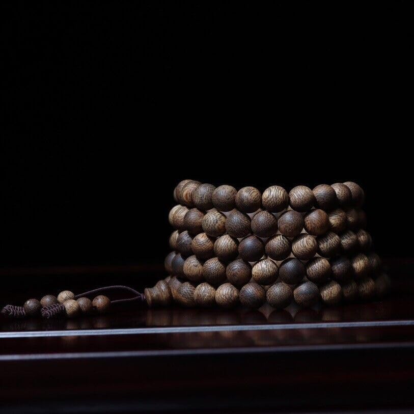 Agarwood 8mm Hainan White Chess Agarwood Skewers Buddha Beads Sinking Rosary Beads
