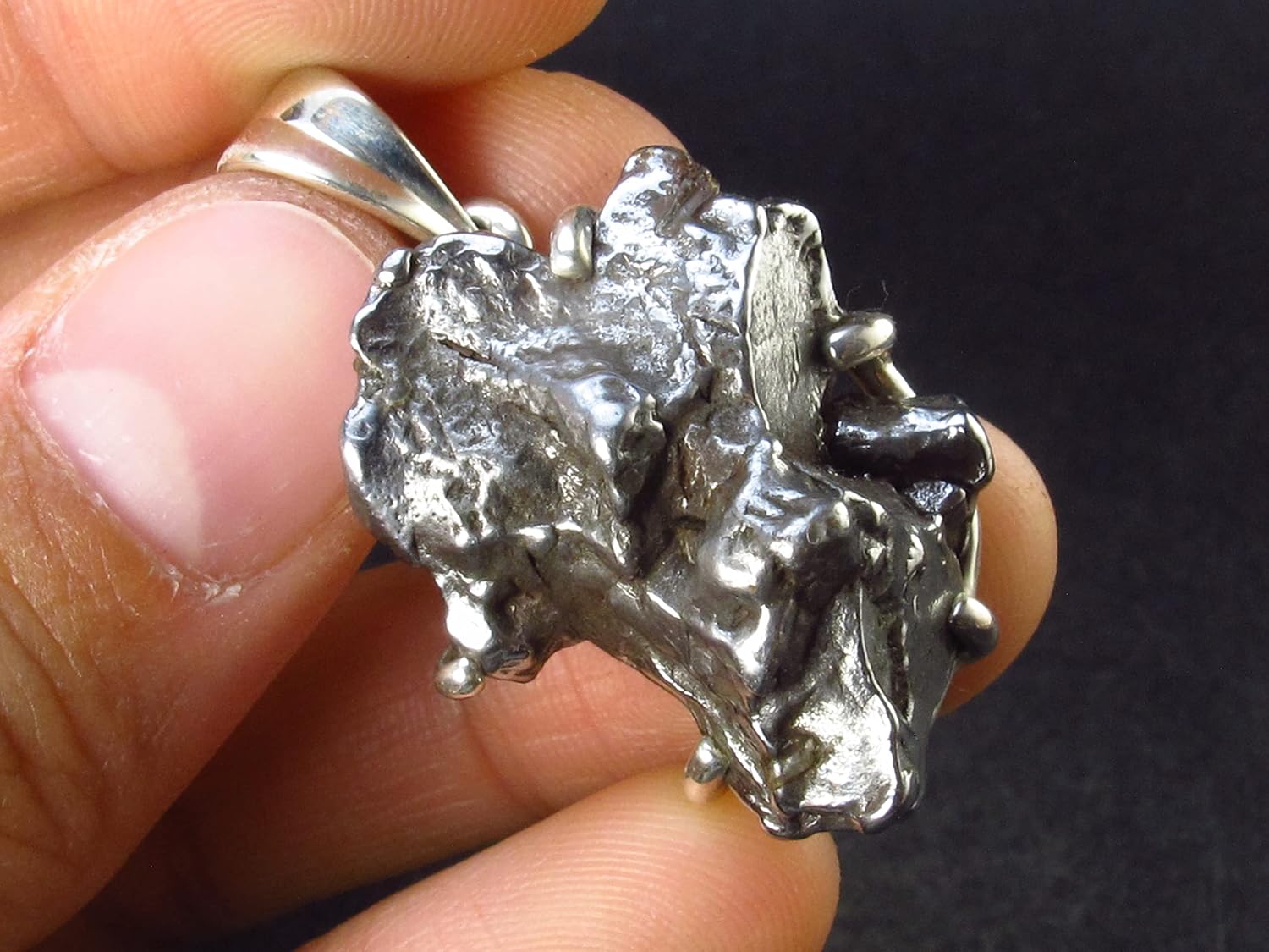 Campo Del Cielo Meteorite Silver Pendant From Argentina - 20.0 Grams - 1.5