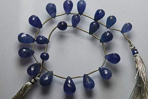 10 Inches Strand, Blue Tanzanite Faceted Drops Briolettes, Large Drops Size 10-14mm Code-HIGH-52623