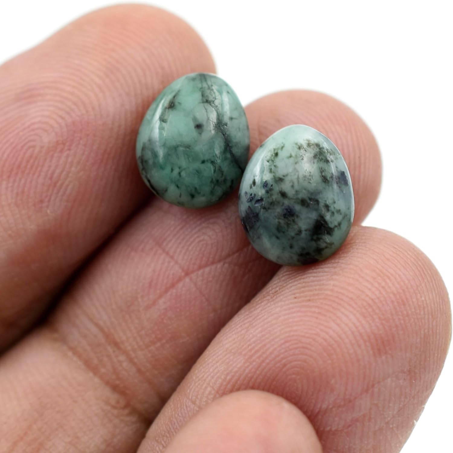 Emerald Stone Beads Briolette Gemstone Beads, Smooth High Polished Carved Egg Shape, Drill Bead Making Pendant Necklace Jewelry Supply
