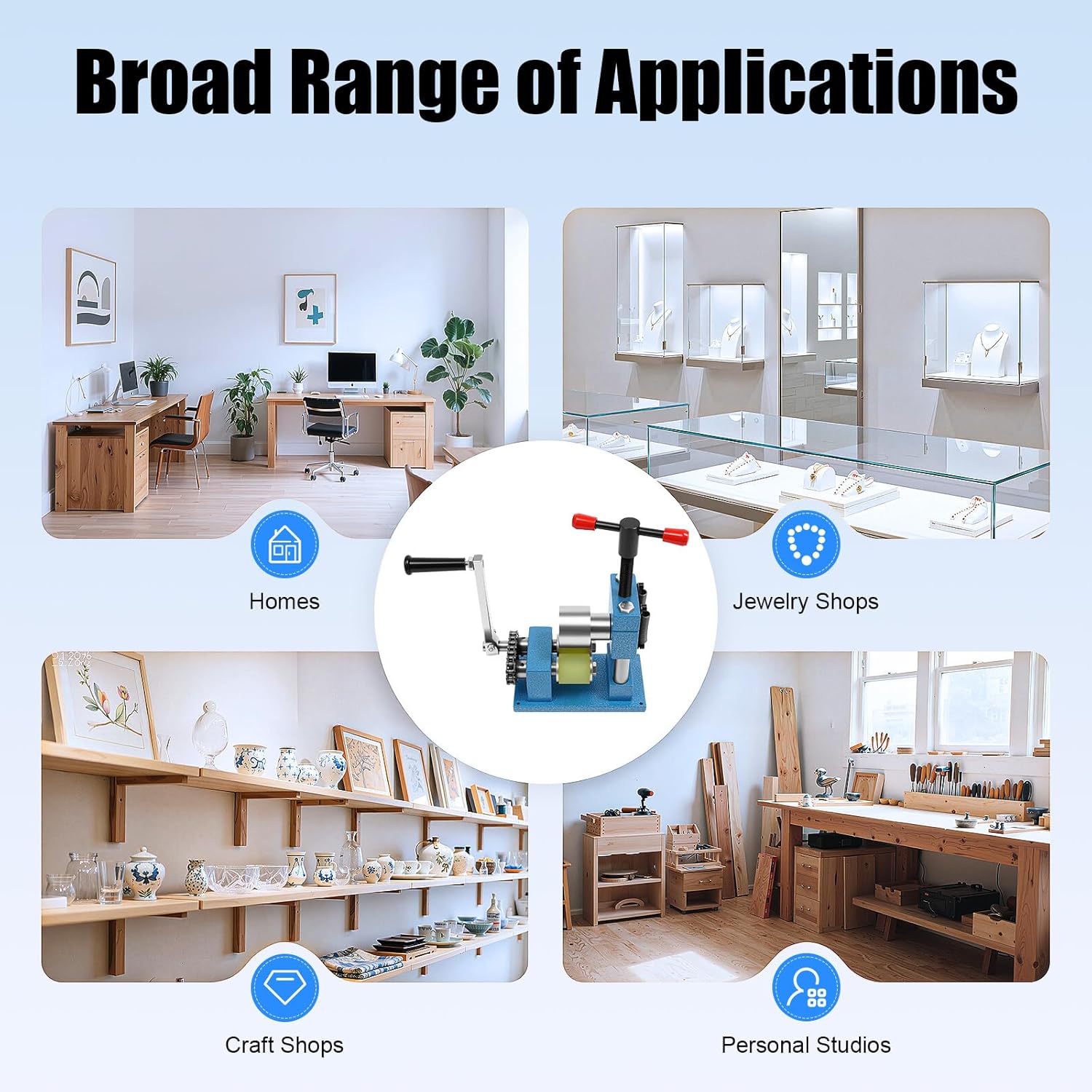 CHINEGER Hand Crank Ring Bracelet Bending Tool Jewelry Manual Bracelet Bender Metal Earring Ring Press Bending Machine with Rotatable T-Bar for Jewelry Store, Craft Room, Home Use