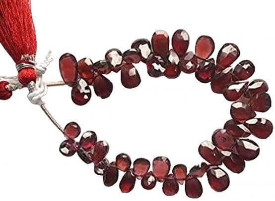 6 Inch 5x7-6x12mm Natural Red Garnet Faceted Pear Shape Briolette Beads lot of 10 Strands CHIK-STRD-95052