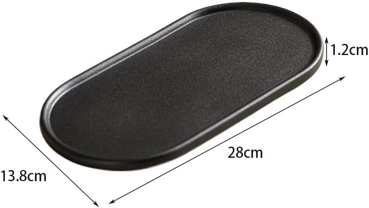 Tray Kung Fu Ceramic Dry Tea Tray Household Simple Retro Stoneware Small Tea Table Tea Ceremony Accessories Tray Serving Trays(A)