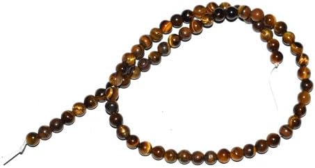 Natural Tiger's Eye Gemstone 6 mm Round Smooth Beads 13 in Loose 25 Strand CHIK-STRD-87155