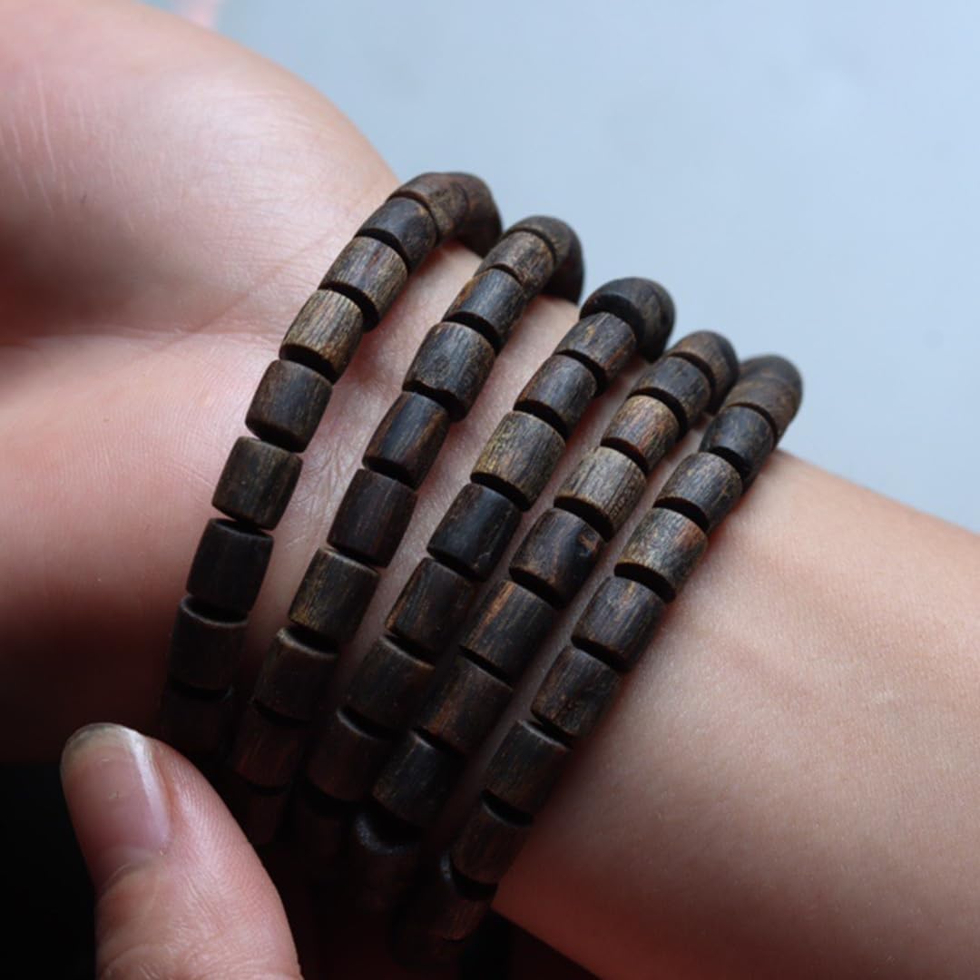 Vietnam Nha Trang Purple Agarwood Old Material Barrel Beads 7 * 8mm*108 Pieces Fully Oily Paste-Like Floral Scent Sinkable Grade