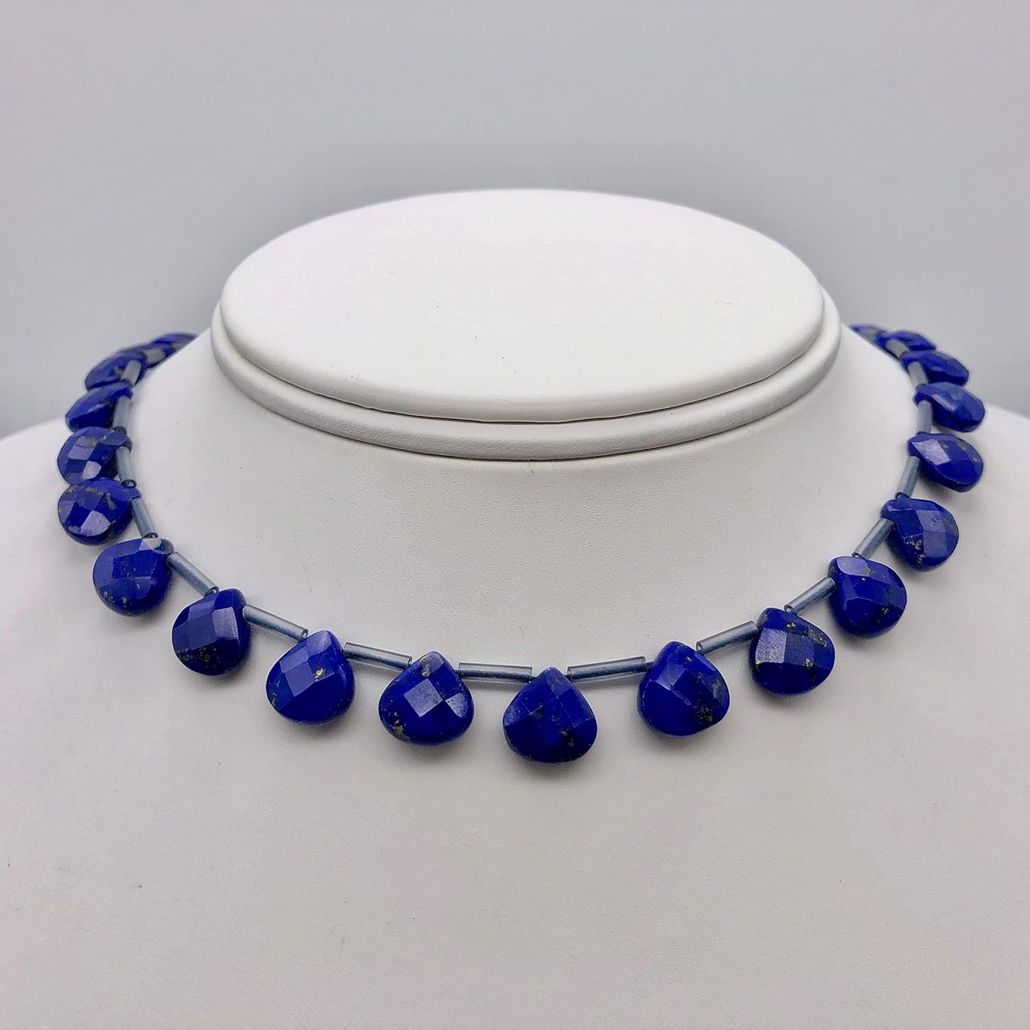 Fabulous Lapis Faceted 10x10mm Briolette Bead Strand 107259 for Jewelry Making