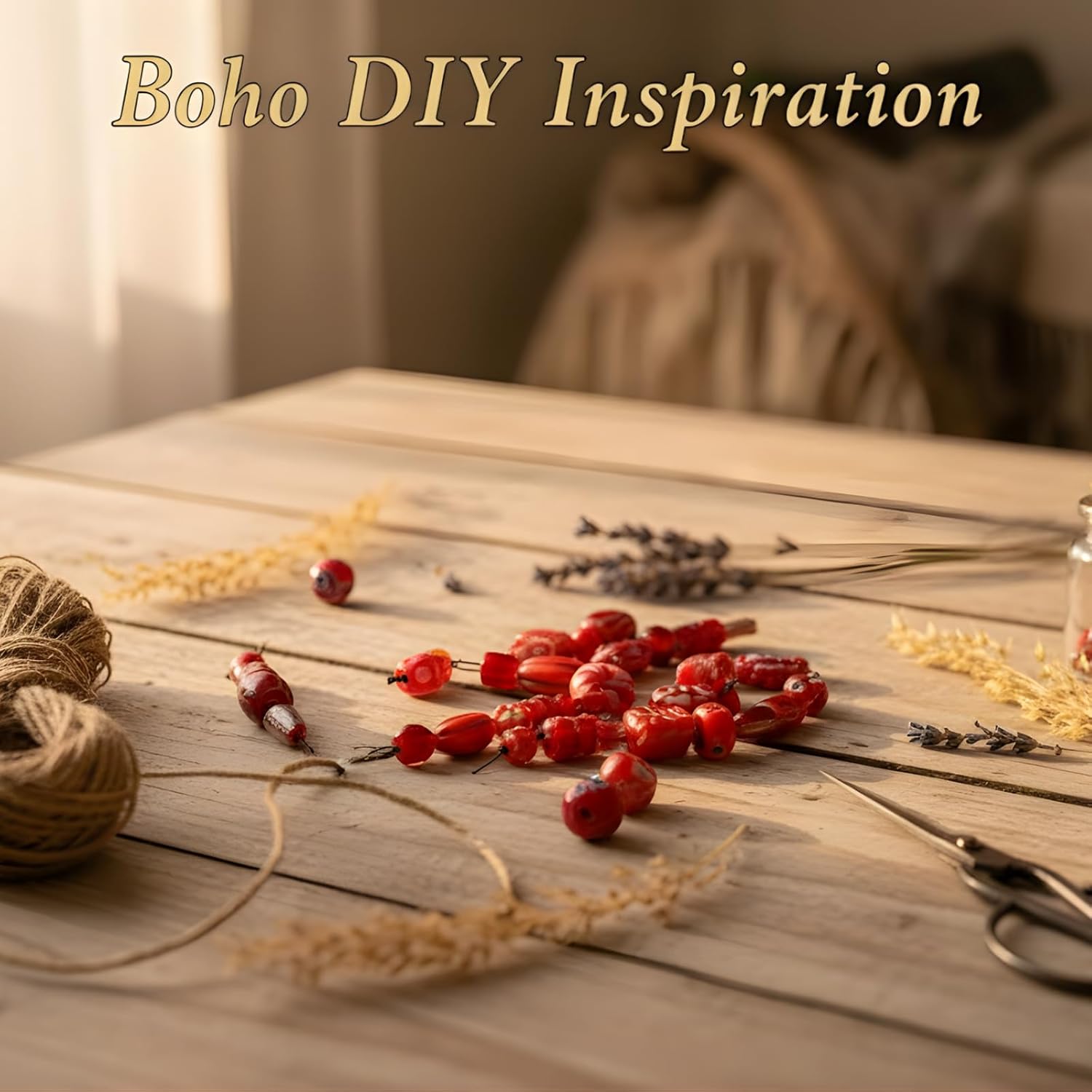 Handcrafted Red Lampwork Glass Beads | Mixed Shape Fancy Assorted Beads | Available in 40 Strands | Artistic Handmade Beads for Jewelry Making, DIY Crafts.