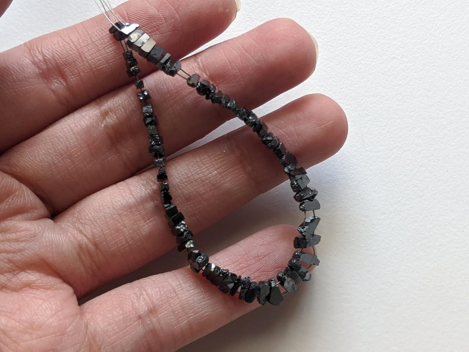 4-7mm Black Diamond Sticks Polished Natural Rough Diamond Stick Beads Double Drill Raw Black Diamond Sticks (15Pcs To 30Pcs Option) - PPD764, 4-7 MM Approx.