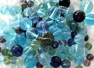 Beads, Teacher Supply 9 Pounds Bulk Buy Crafter's Delight Ocean Spray Glass Bead Mix 4mm - 10mm Blues and Greens 1000's of Beads