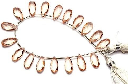 GEMZ 13 inch Strand of Natural morganite Quartz pear Shape Faceted Cut Pink Color briollete Beads for DIY Jewelry Making- Earring Necklace Bracelet.