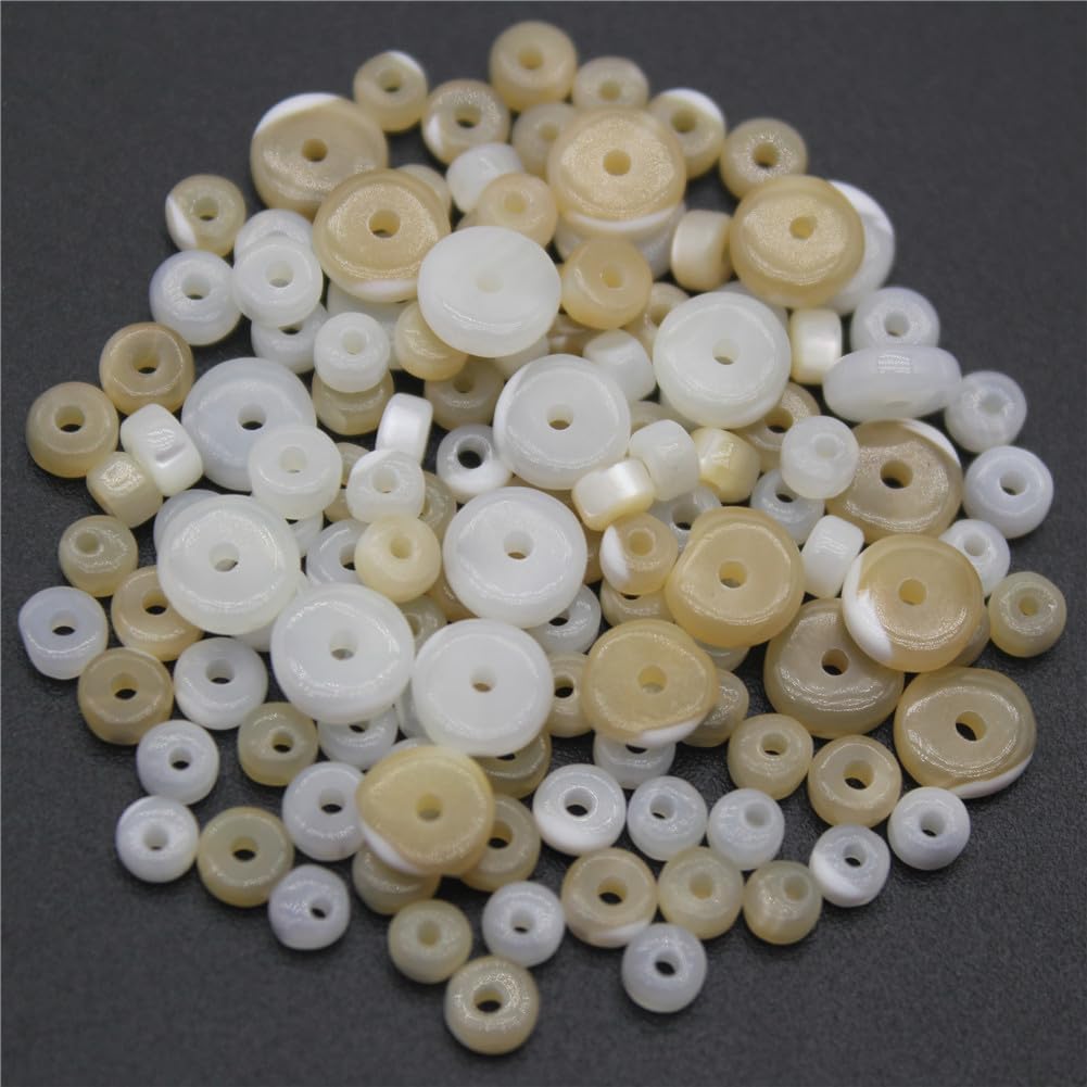 Natural Seawater Shell Beads Mop Horseshoe Snail Loose Spacer Buckle Chamfer Beads for Jewelry Making 2X3mm 100pcs1 50 Bags