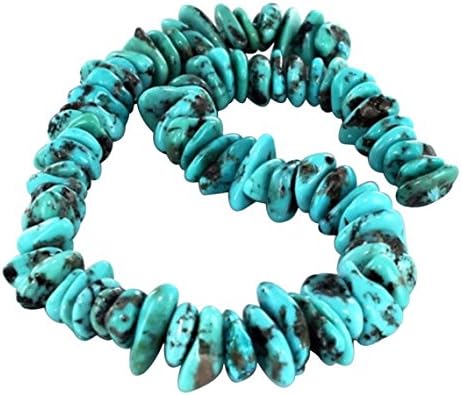 LOVEKUSH LKBEADS Mexican Turquoise Beads Discs 11-16mm 16 Inch Long Strand Code-HIGH-68914