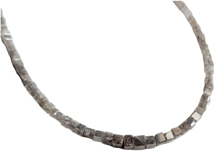 1.5-2.5mm Gray Diamond Cube Beads, Natural Gray Diamond Faceted Cube Beads, Gray Diamond Cubes for Necklace (2IN To 8IN Options) - PPD399, 1.5-2.5 MM Approx.