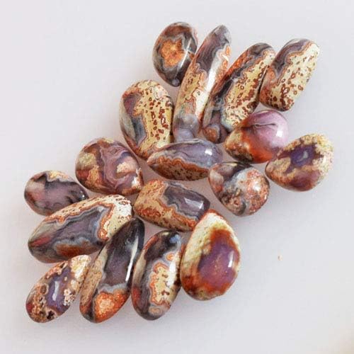 SilverO Natural Purple Passion Agate 97 CTW Cabochon 17 Piece Lot Pendant Jewellery Making Gemstone