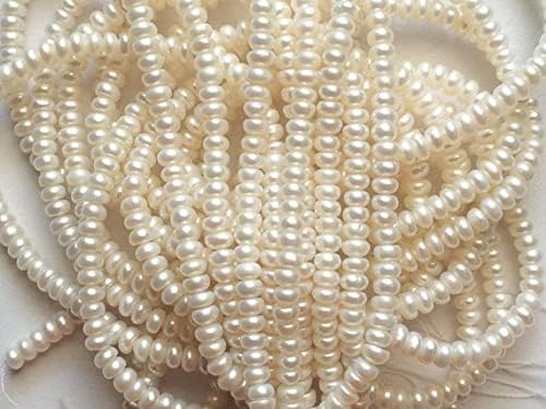 5 Strand Natural Ivory Color Pearls, Natural Fresh Water Corn Pearls, Natural Pearls, Ivory Pearls, 4mm, 16 Inch