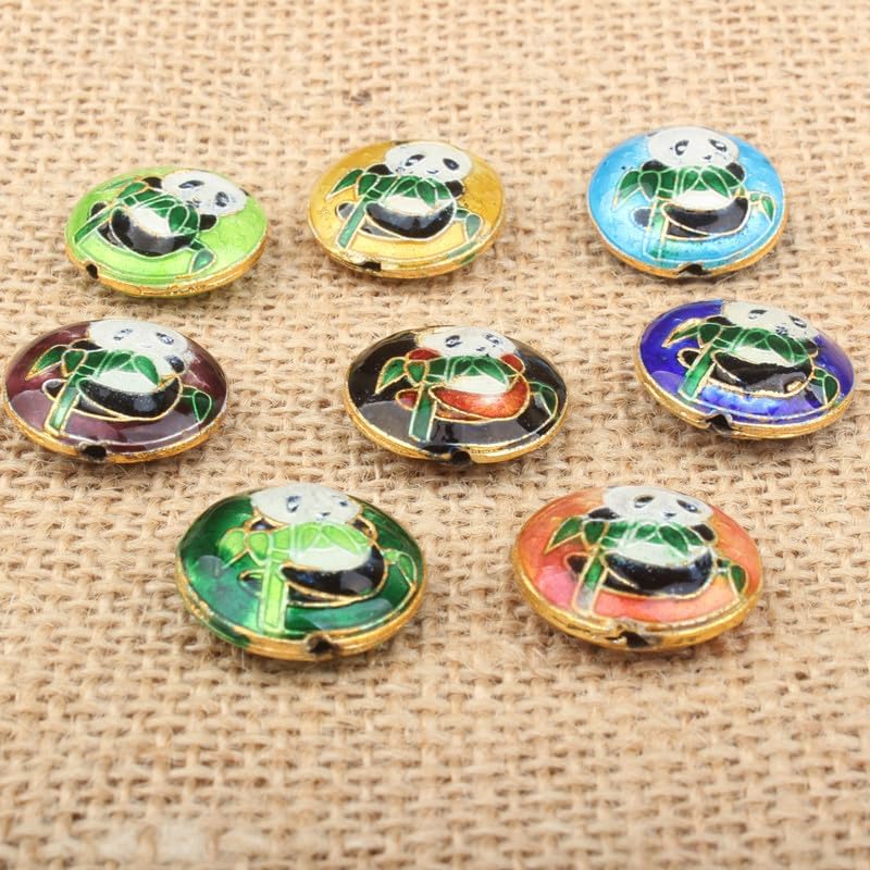 Handmade Cloisonne Enamel Panda Beads Copper tire Women Accessories DIY Necklace Earrings Bracelets Jewelry Making Supplier Chinese Intangible Cultural Heritage