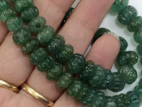 15 inch Strand of Natural Emerald 5.5 mm Melon Faceted Beads for Jewelry Making - Emerald Melon Beads, Emerald Necklace, Emerald Jewelry, Original Emerald Necklace, 5.5mm - 15mm Approx.