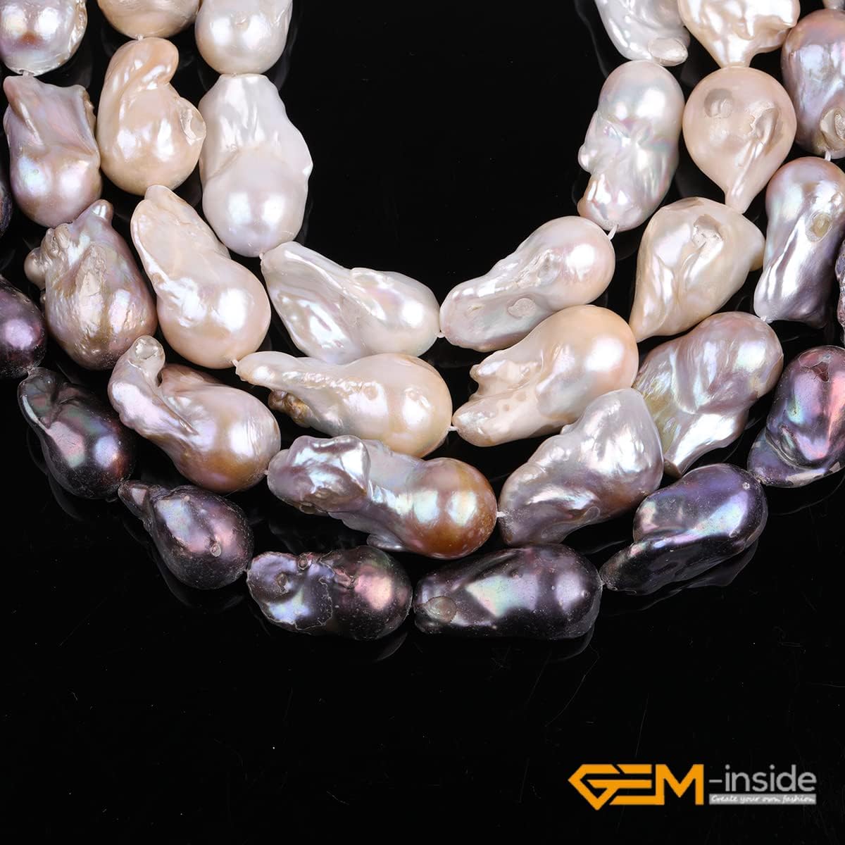 GEM-Inside Natural 14X22mm Big Larg Purple Pear Drop Nuclear Edison Pearls Stone Beads for Jewelry Making Loose Beads 15