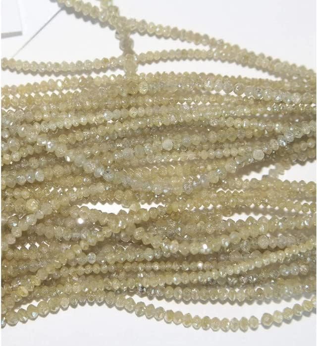 Yellow Diamond Faceted Rondelle 4 Inch Bead Strand & 2.5 Carats Natural Precious Gemstone Perfect for DIY Jewelry Making Necklace, Earrings CHIK-STNRD-24447