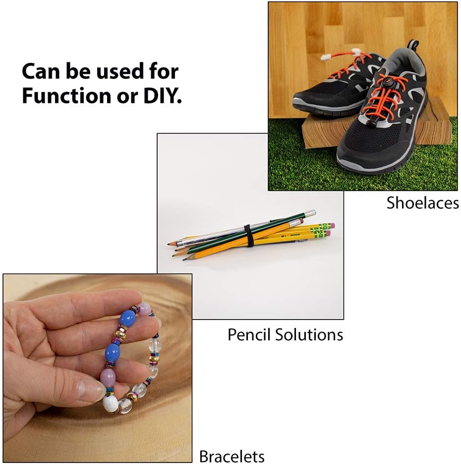 Craft County Roll Elastic Cord Beading Threads (Color Black) 1300 Feet (Ft) x 1/16 inches (1.6 Millimeters) Good for DIY Crafting. Stretchy Shock Cord - Beading, Masks, Jewelry Making, Christmas