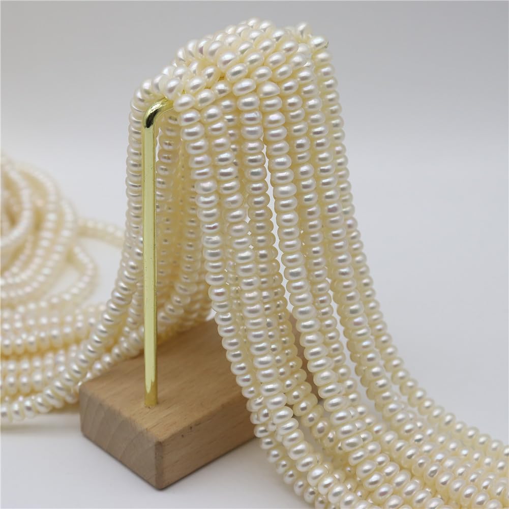 8Mm-9Mm Natural Freshwater Pearls Beads Rice-Shaped Circular Flat-Shape Irregular Beads for Jewelry Making Black 200 Pieces