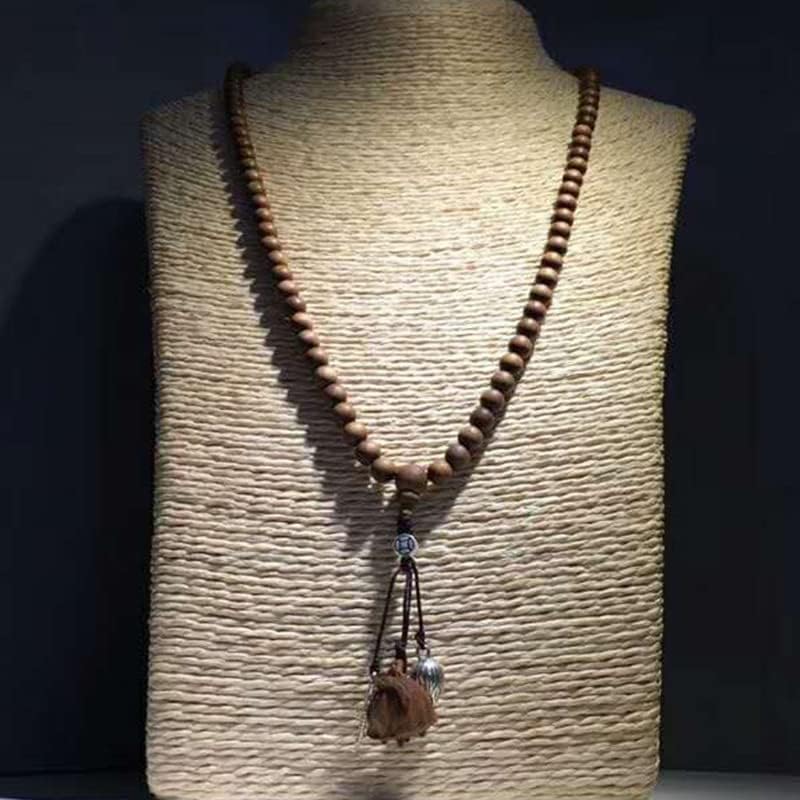 Mascot Wooden Crafts Wood Carving Art Wood Decoration Artwork 老山檀香手串相思入画108颗 文玩手串念珠男女檀木佛珠手链(DIY不沉水6MM老山)