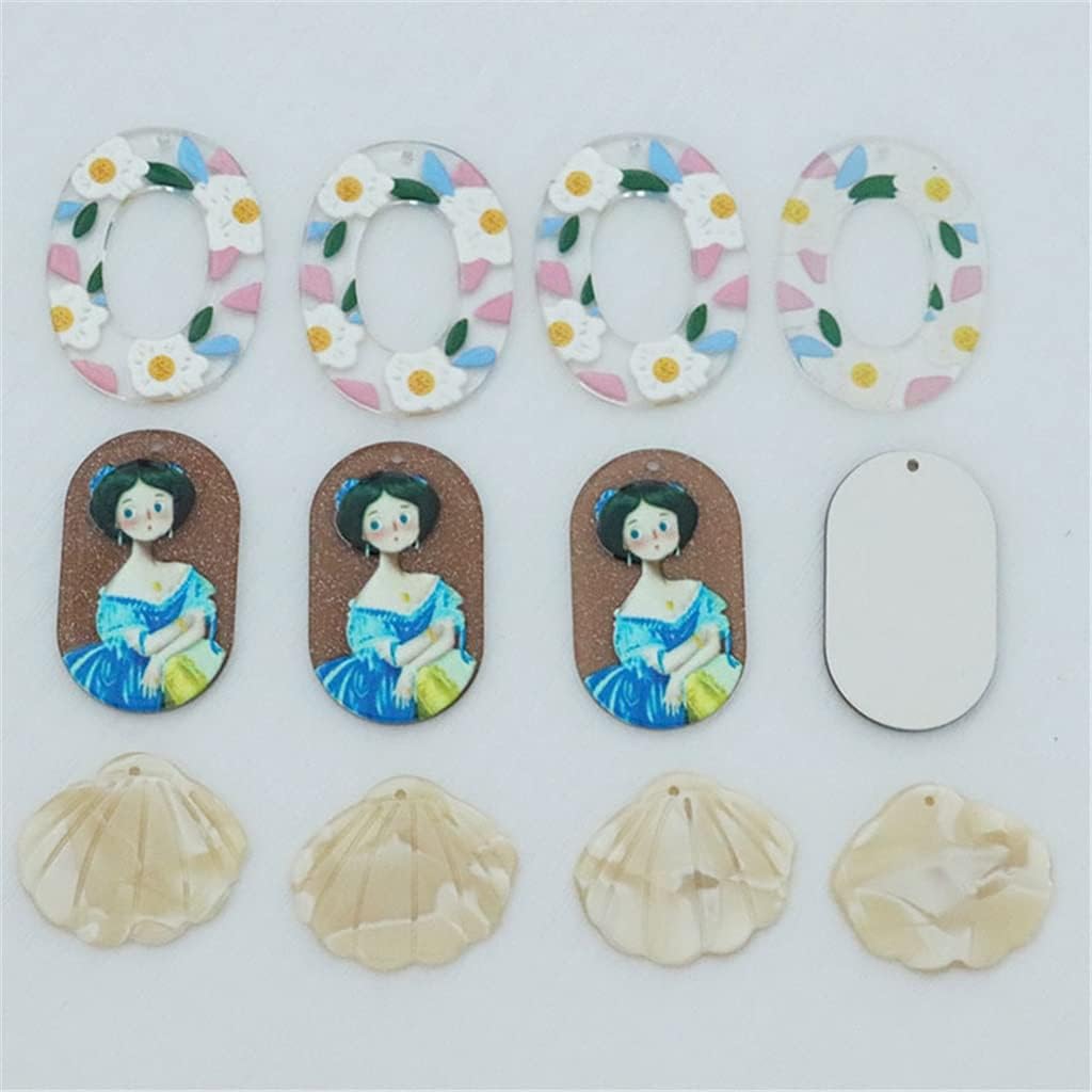 SIDUFHAOPKLL Lovely Acrylic Painted DIY Phone Case Earrings Handcrafted Material Kit Accessories(Black)