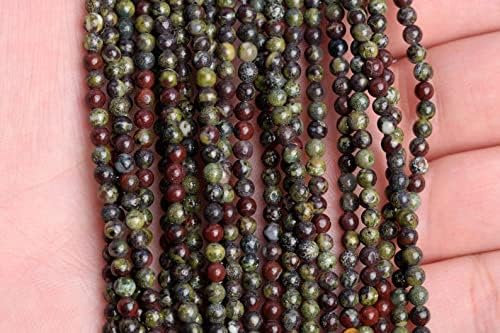13 inch Strand of Natural gem Dragon Blood Jasper, 3-4 mm Round Smooth Beads for DIY Jewelry Making. | Beads_03318