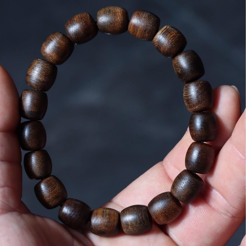 Agarwood 10mm*19pcs Fusen Red Agarwood Drum Beads Nine Points Sunken Grade Buddha Beads