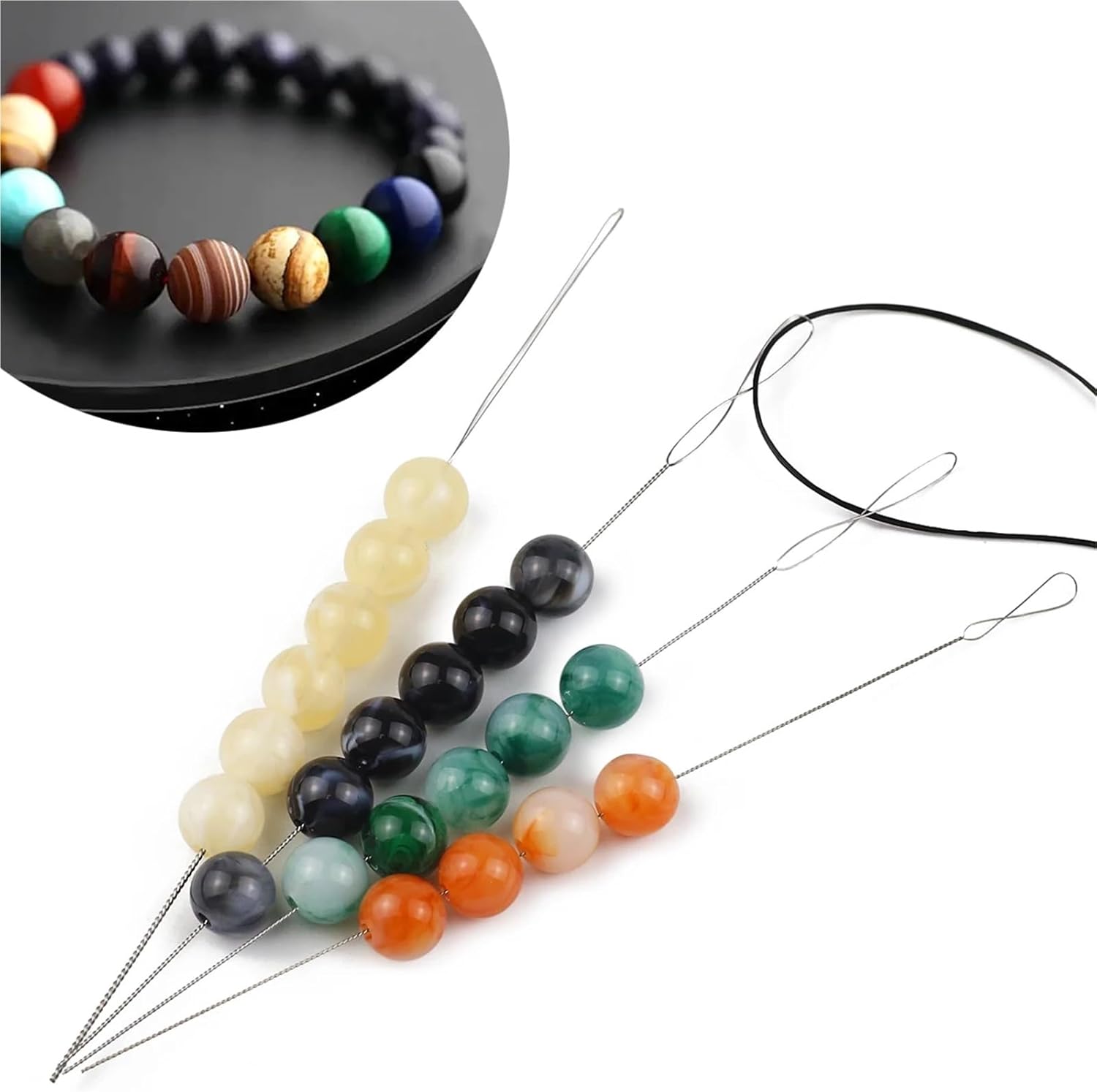 Beading Needles 5/10/20set*6Pcs Twisted Pin Stainless Steel Jewelry Beading Needle for Bracelet Necklace DIY Accessories Tools(20set)