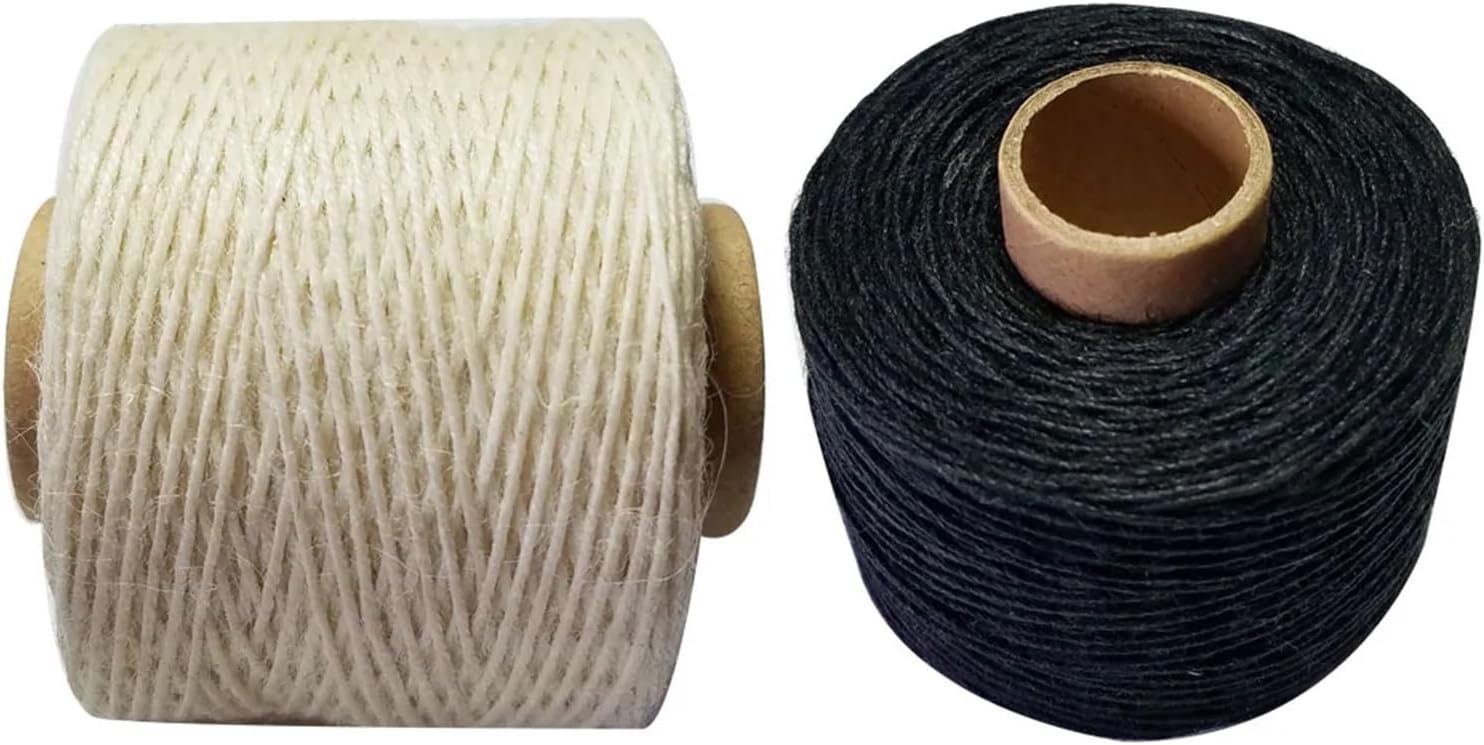 Linen Wax Thread high Toughness 100m/rolled Linen Thread for Leather Sewing Handcraft DIY (Color : Nature)