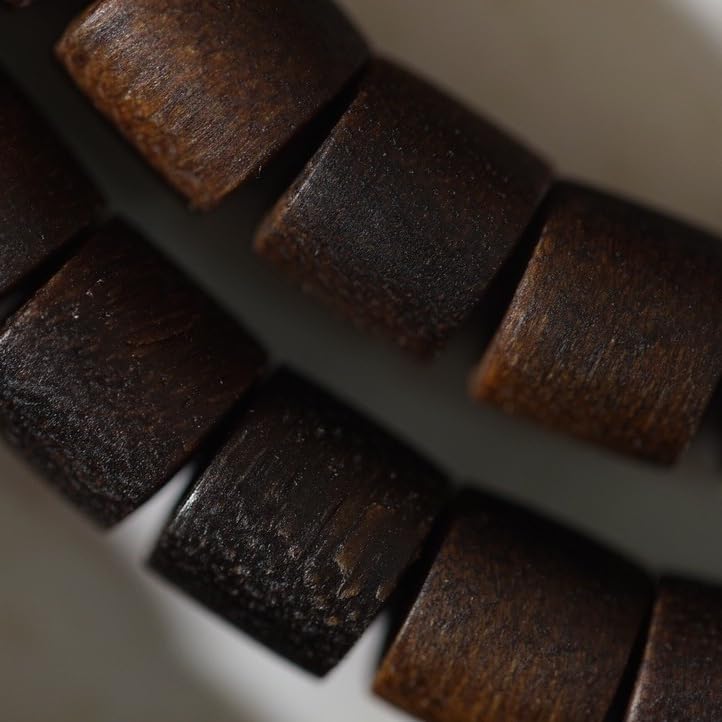 Vietnam Nha Trang White Agarwood 8x8x108mm Sugar Knot Soft Oil Barrel Beads Full Oil