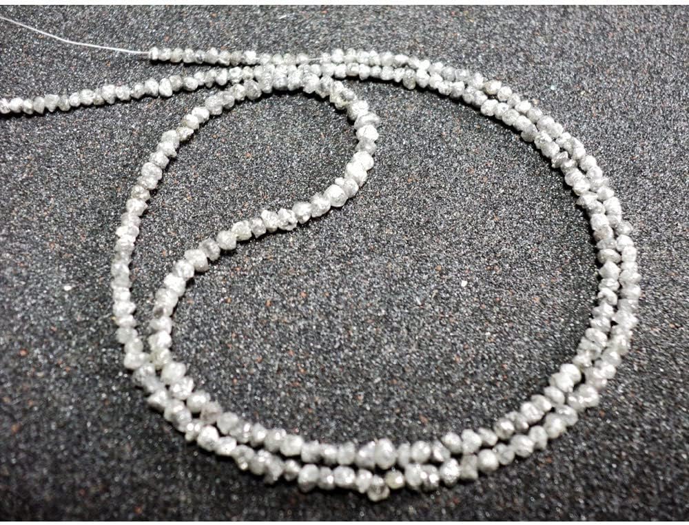 1mm to 2mm Natural Round Gray Raw Diamond Beads, Rough Diamond Rondelle Beads, Gray Diamond Beads, Diamond For Jewelry (4IN To 16IN), 1 MM - 2 MM