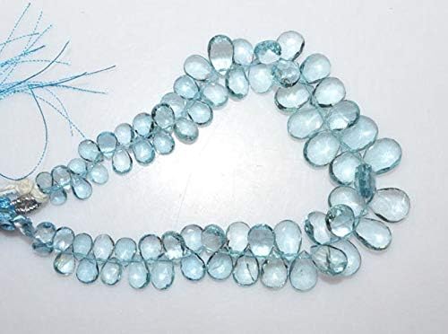 13 inch Natural Beads Strand of 4x5-8x11mm Faceted pear Aquamarine Gemstone briolletes Beads for DIY Jewelry - Necklace, Bracelet, Earring, Ring.