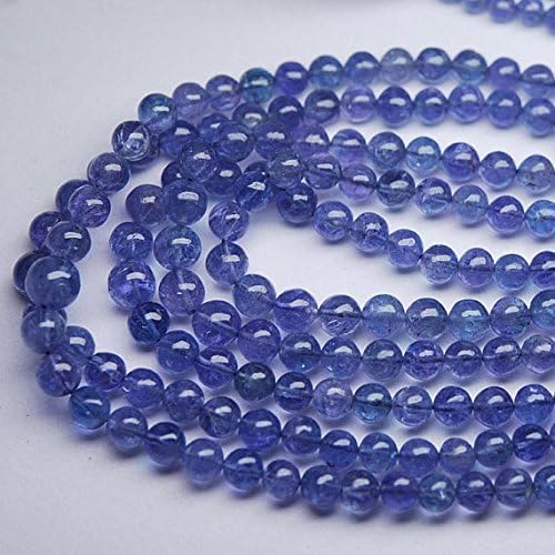 13 inch natural beads strand of 4mm smooth round tanzanite gemstone beads for DIY jewelry - necklace, bracelet, earring, ring.