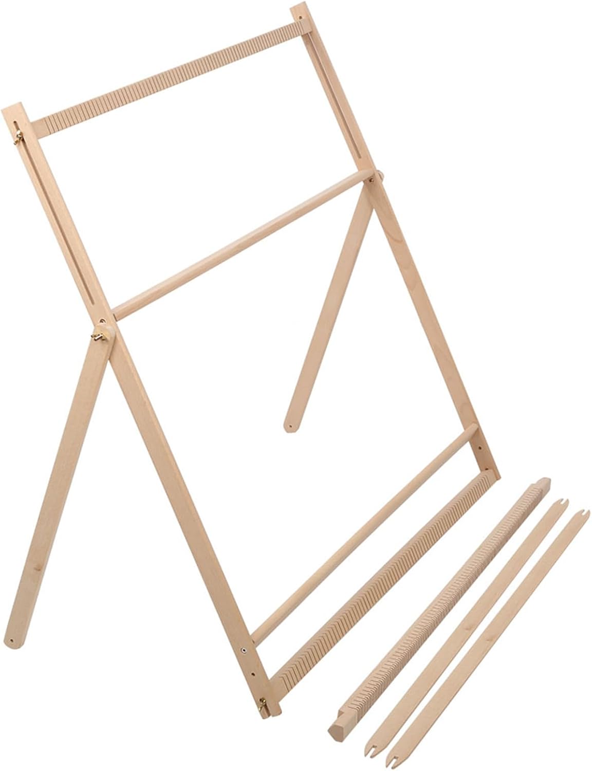 Naroote 89 X 88 X 3cm 60-85cm Weaving Height Knitting Machine Weaving DIY Wooden Hand Weaving Machine Adjustable Bracket Tapestry Wool Knitting Tool for Beginner Adults Weaving