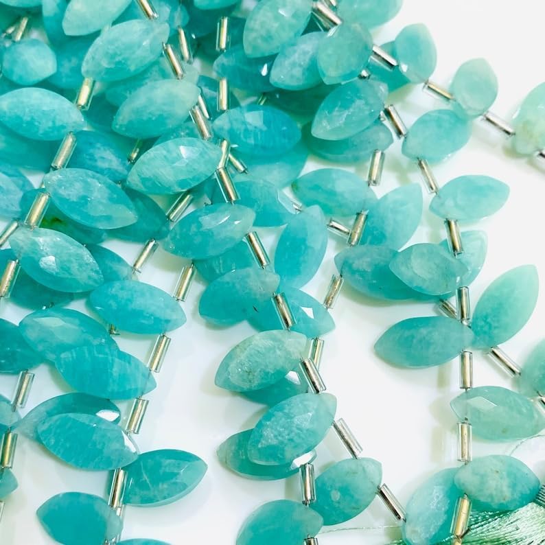 Natural Amanzonite Boat Faceted Beads 12X6 14X7 mm 7 inch Long String Jewelry Making Gemstone Beads for Necklace Bracelet