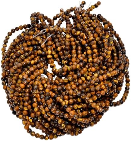 Natural Tiger Eye Gemstone Round Shape Smooth Beads 4X4.5 mm 25 Strand 15